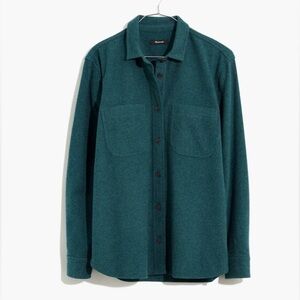 NWT Madewell Plus Flannel Oversized Ex-Boyfriend Swing Shirt - Midnight Green
